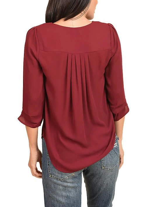 DR2 by Daniel Rainn By Daniel Rainn 3 4 Sleeve V Neck Blouse 3