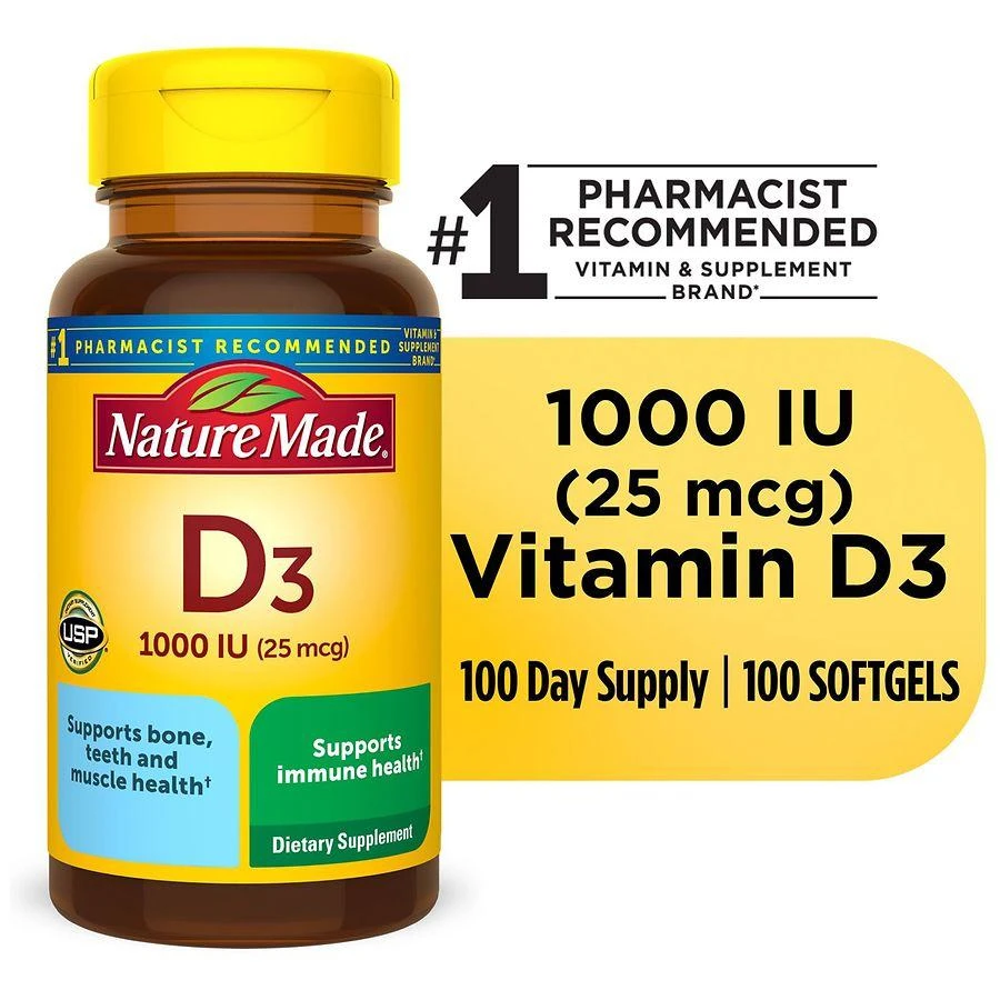 Nature Made Vitamin D3 1000 IU (25 mcg) Softgels 8
