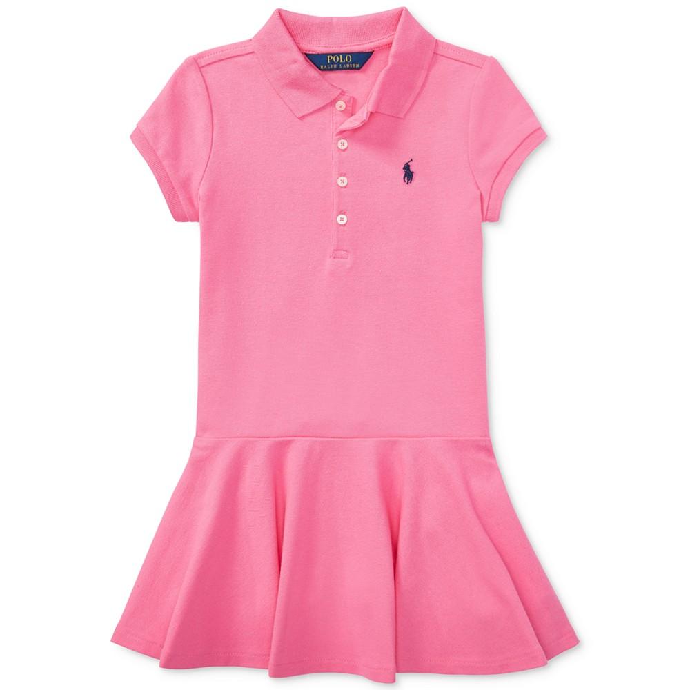 Polo Ralph Lauren Toddler and Little Girls  Cotton Mesh Stretch Shortsleeve  Polo Dress