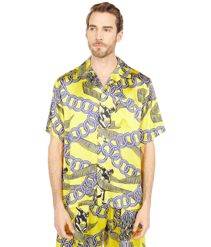 Blue Marble Paris Olympic Hawaiian Silk Shirt