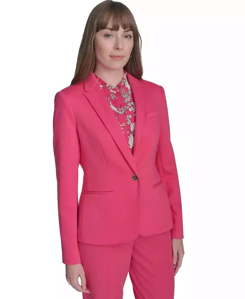 Tommy Hilfiger Women's Scuba Peak-Lapel Long-Sleeve Blazer 1