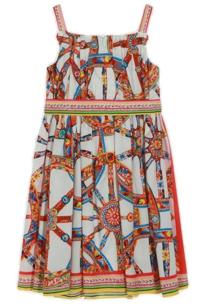 Dolce & Gabbana Dolce & Gabbana Kids Carretto-Printed Sleeveless Dress