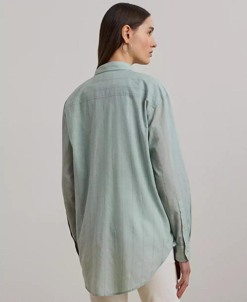 Ralph Lauren Women's Oversize Striped Cotton Voile Shirt