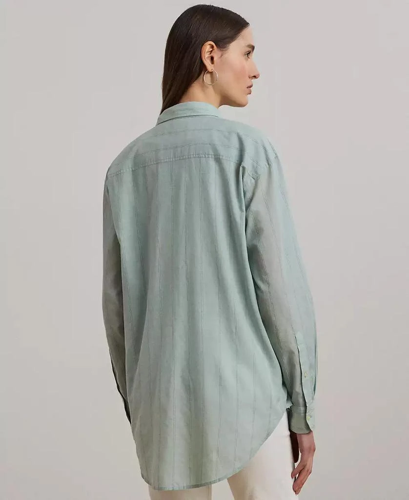 Ralph Lauren Women's Oversize Striped Cotton Voile Shirt 2