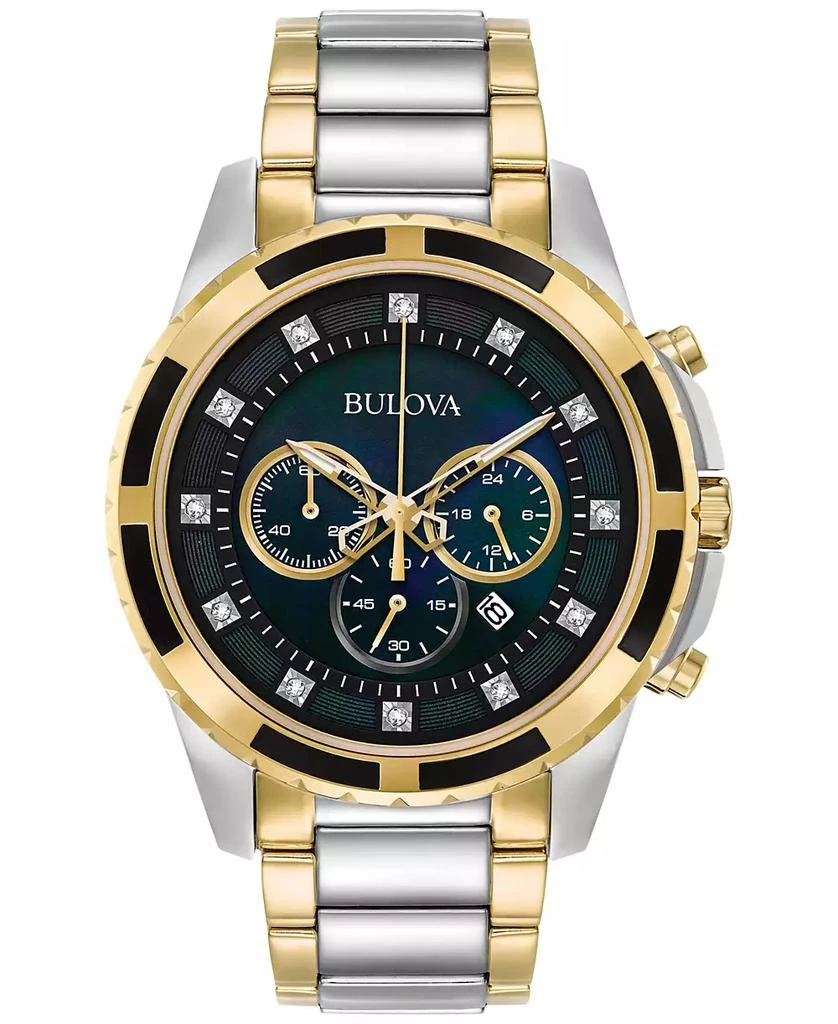 Bulova Men's Chronograph Diamond Accent Two-Tone Stainless Steel Bracelet Watch 44mm 98D132 1