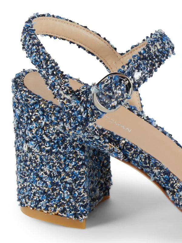 Stuart Weitzman Tia 75MM Tweed Sandals 6