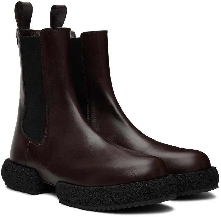 Dries Van Noten Brown Platform Chelsea Boots 4