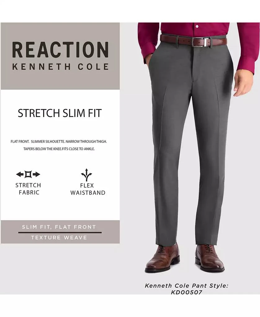 Kenneth Cole Men's Slim-Fit Stretch Premium Textured Weave Dress Pants 4