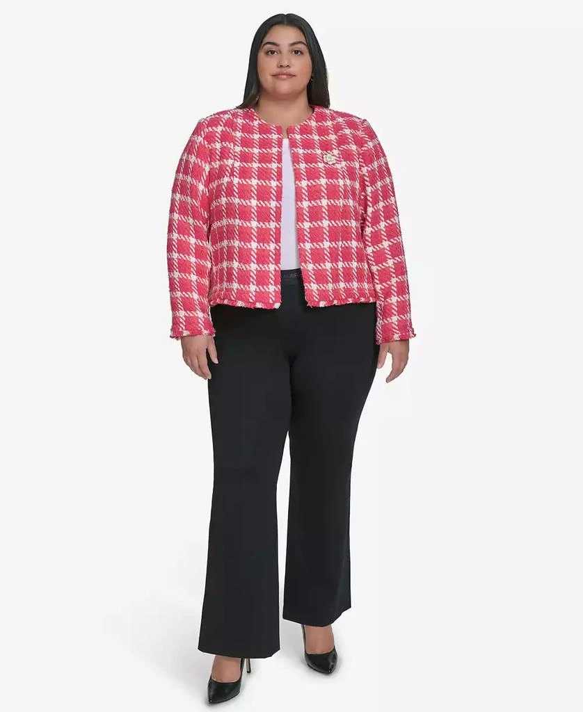 Karl Lagerfeld Paris Plus Size Open Tweed Short Jacket, Exclusively at Macy's 5