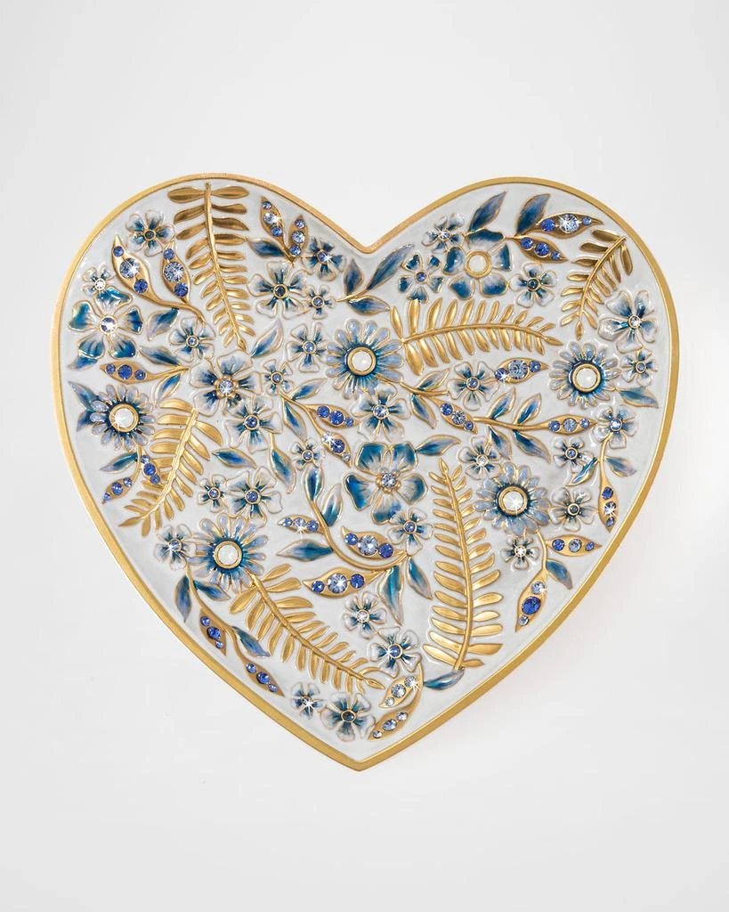 Jay Strongwater Indigo Floral Heart Trinket Tray 1