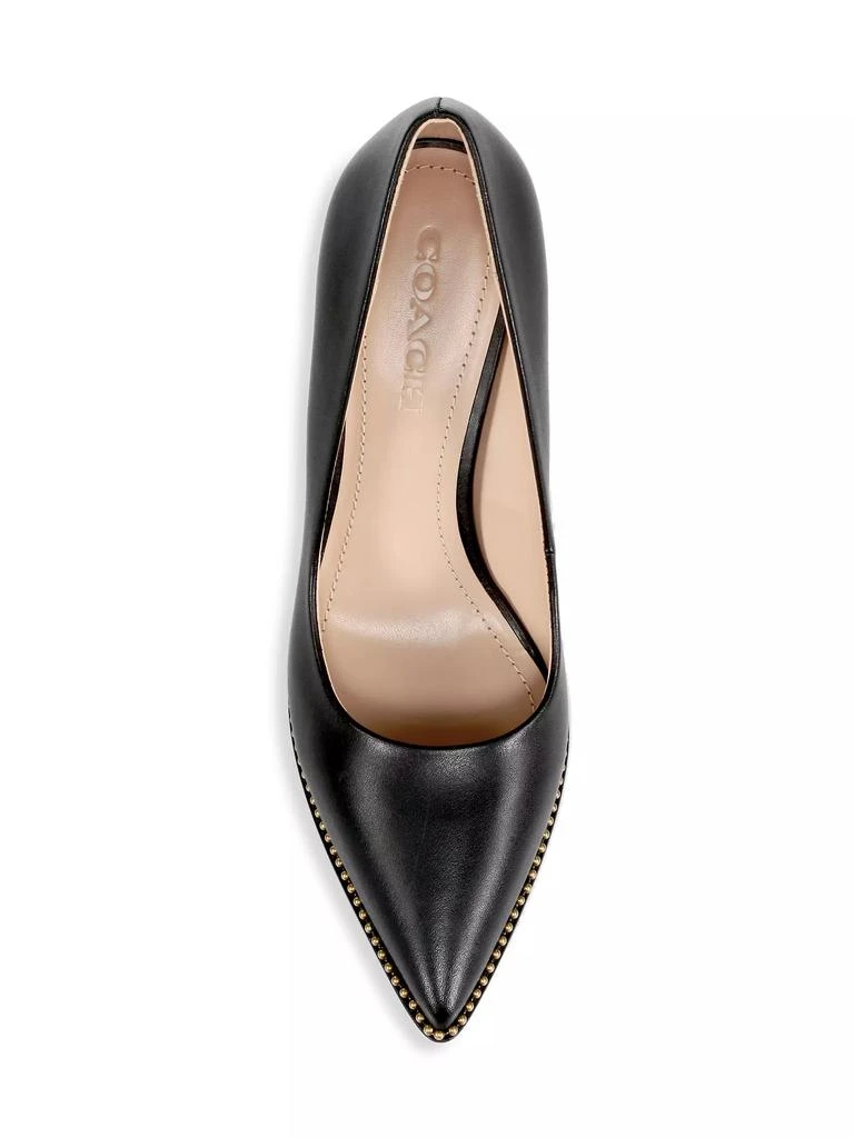 Coach Waverly Bead-Trim Leather Pumps 5