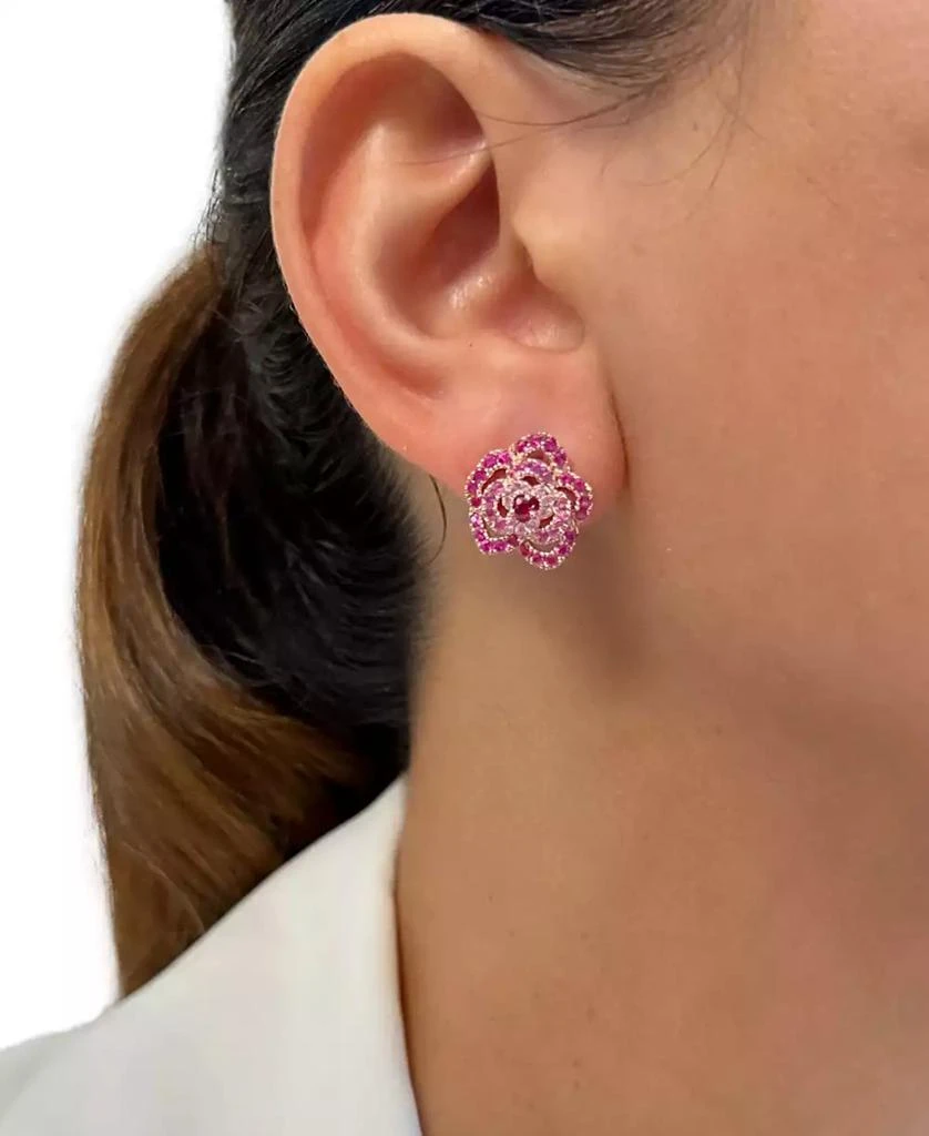 Le Vian Passion Ruby (1/8 ct. t.w.) 
Bubble Gum Pink Sapphire (1-1/6 ct. t.w.) Flower Stud Earrings in 14k Rose Gold 3