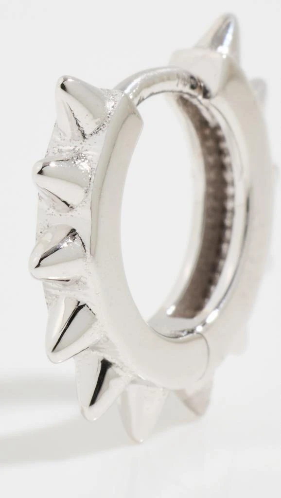Zoe Chicco 14k White Gold Single Spiked Hinged Huggie Hoop 3