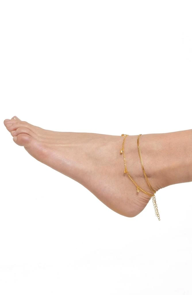 ADORNIA Two-Piece Mixed Chain
Crystal Anklets