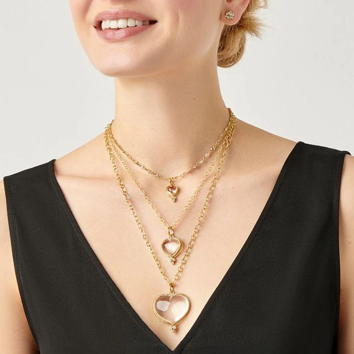Temple St. Clair 18K Yellow Gold Classic Rock Crystal 
Diamond Medium Heart Pendant 3