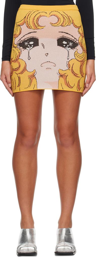pushBUTTON Yellow Crying Girl Miniskirt