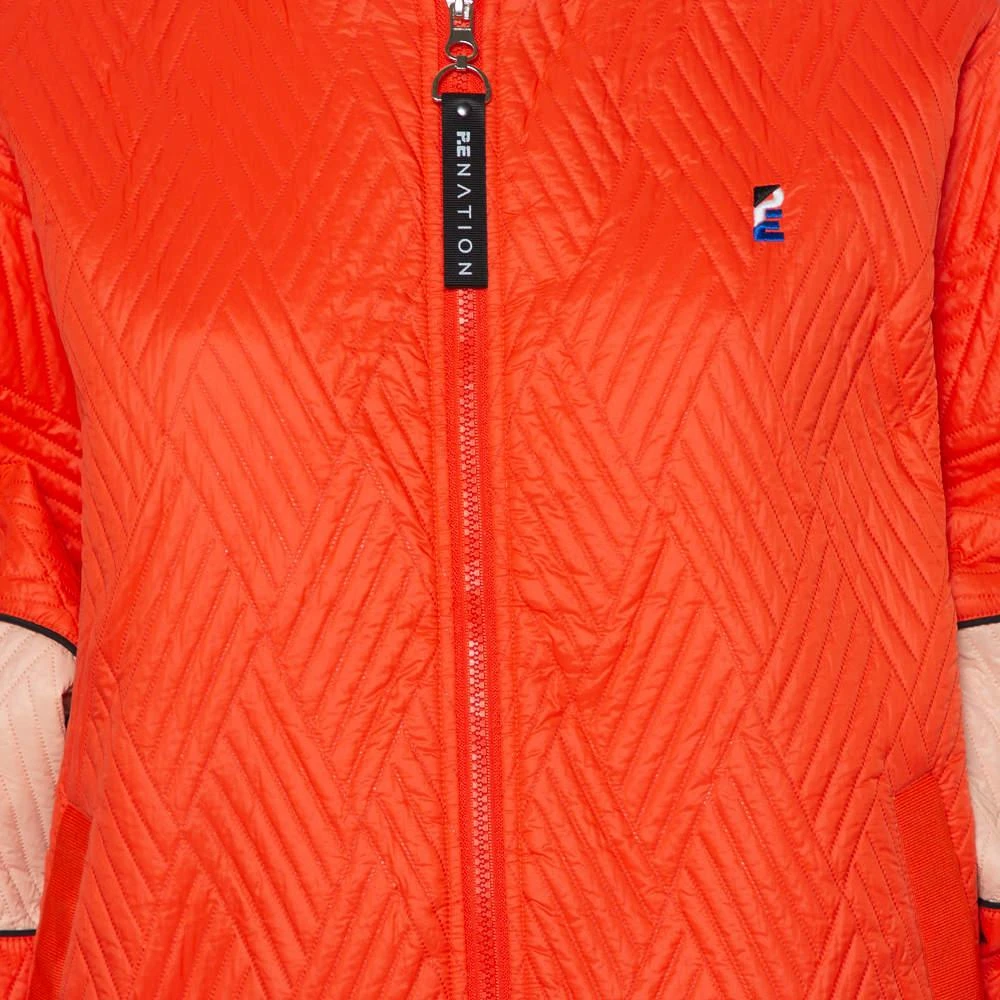 P.E Nation P.E Nation Orange Perforated Synthetic Bomber Jacket M 4