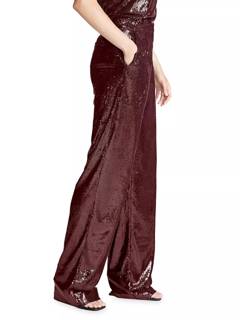 HALSTON Kimberly Mid-Rise Sequin Pants 4
