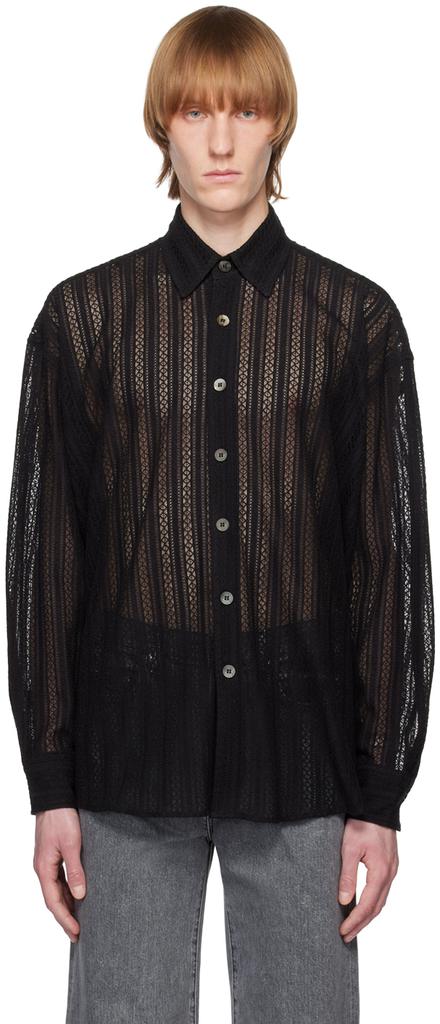 JieDa Black Semi-Sheer Shirt