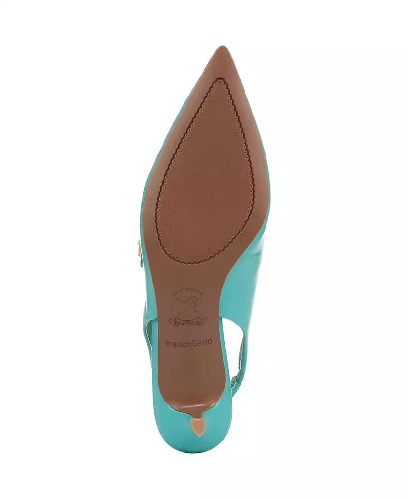 Franco Sarto Women's Khloe Pointed Toe Kitten Heel Slingback Pumps 5