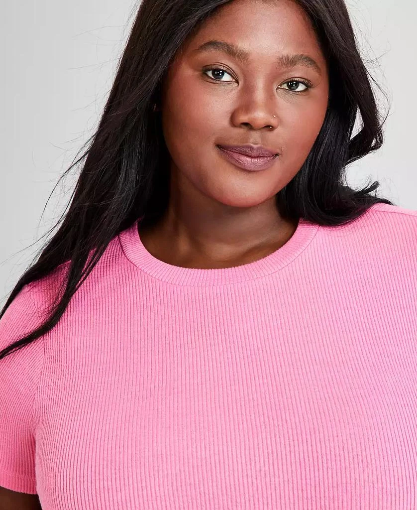 And Now This Trendy Plus Size Crewneck Ribbed Tee 3