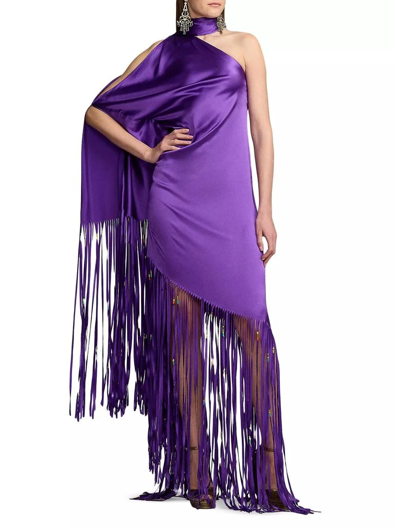Ralph Lauren Marlee Fringed Silk Halterneck Dress 2