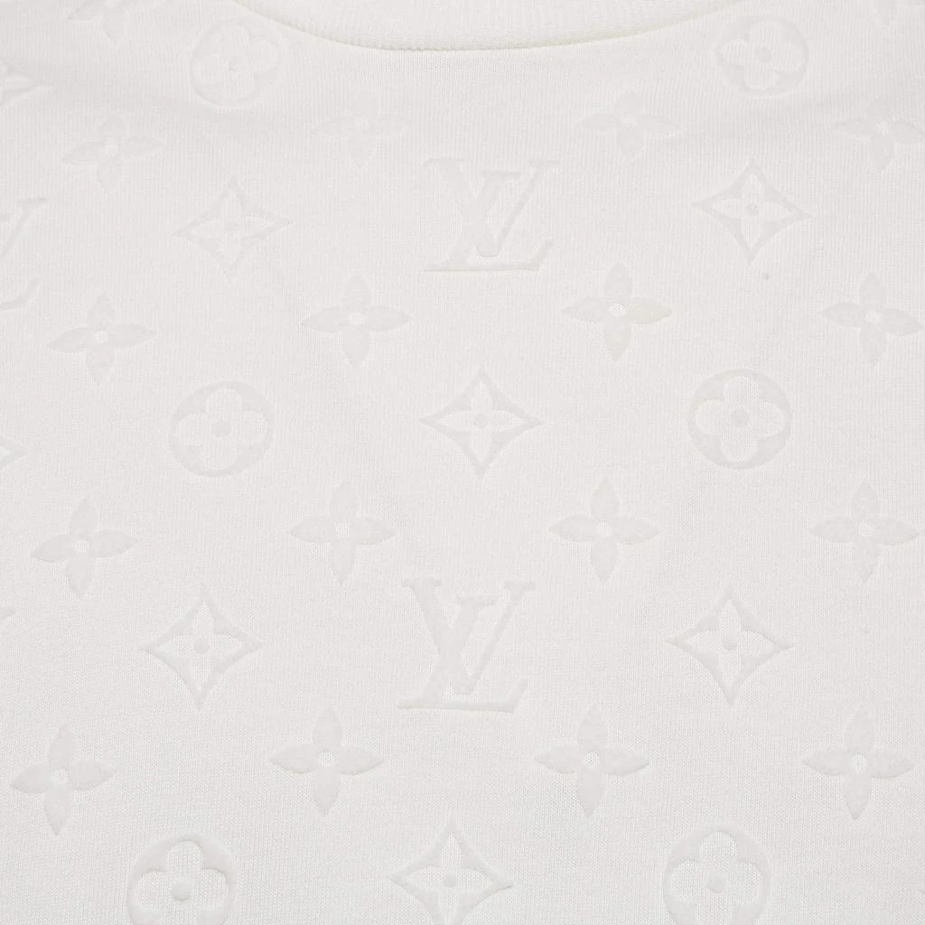 Louis Vuitton Louis Vuitton White Cotton Logo Jacquard Knit T-Shirt M 3