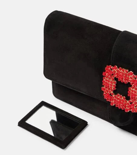 Manolo Blahnik Capri embellished suede clutch 6