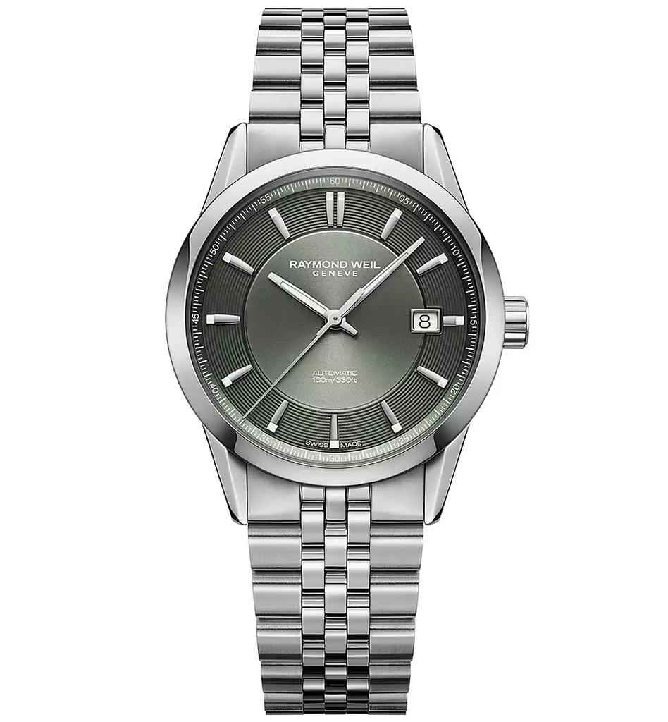 Raymond Weil Men's Freelancer Automatic Olive Green Dial Stainless Steel Bracelet Watch 38mm