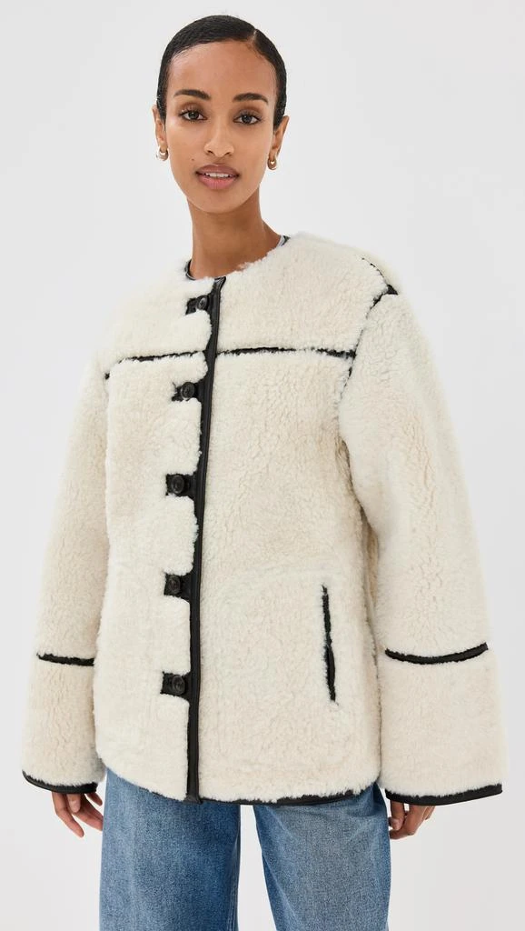 VERONICA BEARD Anya Reversible Shearling Coat 8
