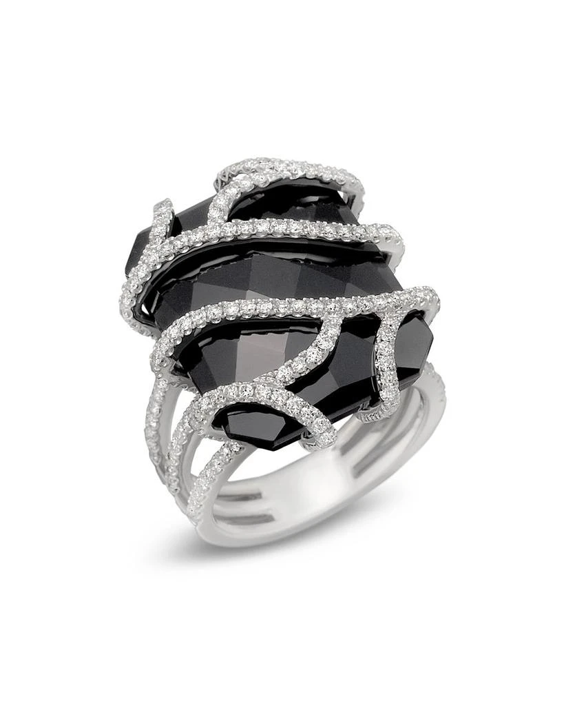 Bloomingdale
s Diamond and Black Onyx Ring in 14K White Gold, 1.20 tcw 1