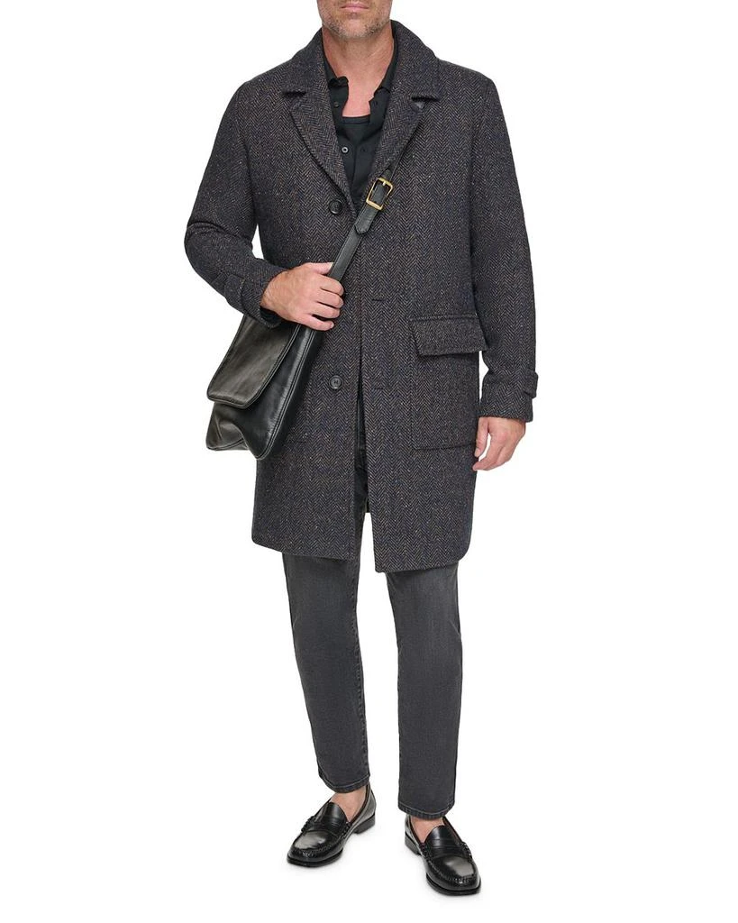 Andrew Marc Wexford Textured Herringbone Relaxed Fit Long Overcoat 4