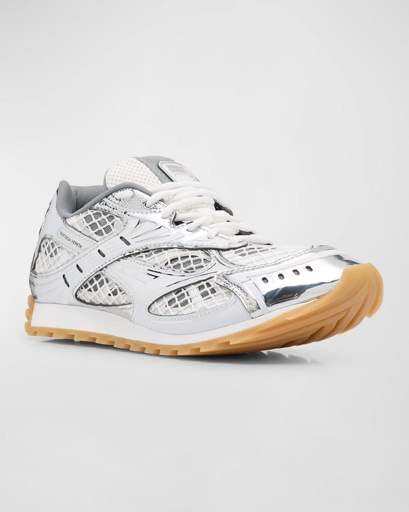 Bottega Veneta Orbit Metallic Net Runner Sneakers 4