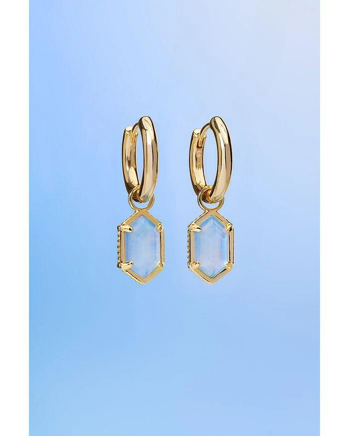 Kendra Scott Hallie Mother Of Pearl Charm Huggie Hoop Earrings 3