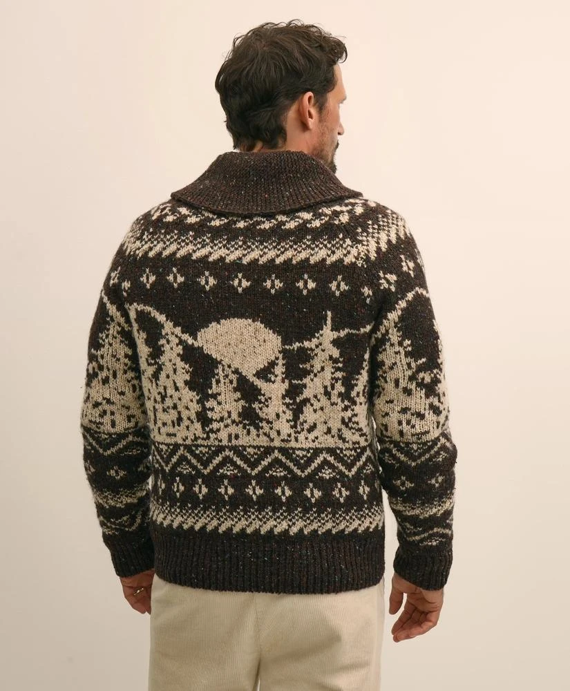 Brooks Brothers Donegal Wool Emblem Chunky Zip Cardigan 5