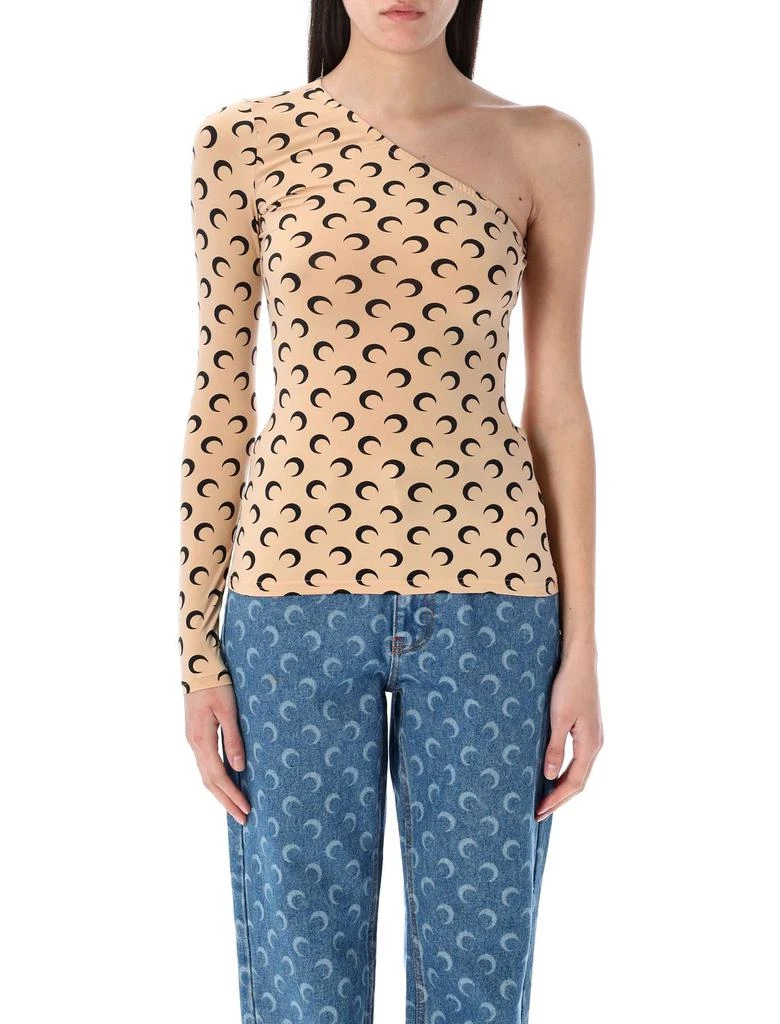 MARINE SERRE Marine Serre Crescent Moon Straight Hem Asymmetric Top 1