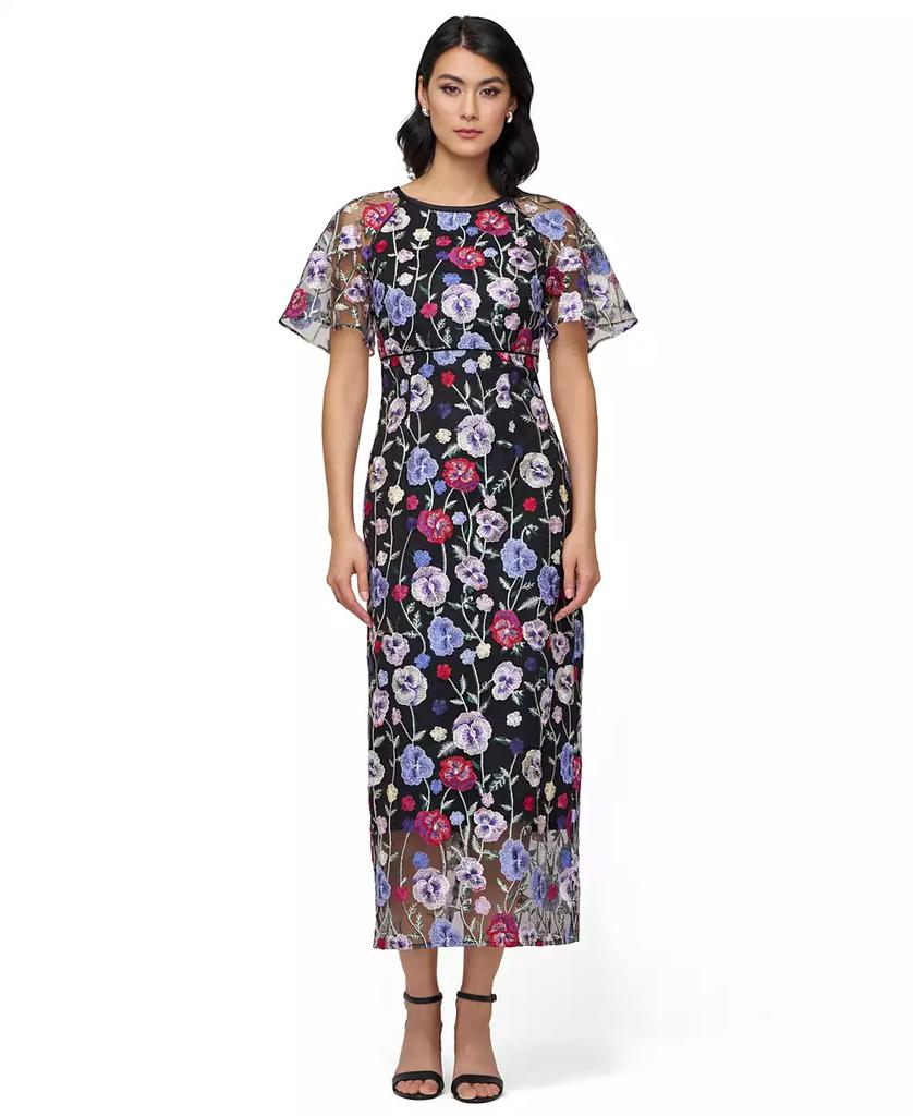 JS Collections Women's Embellished Short-Sleeve Midi Dress