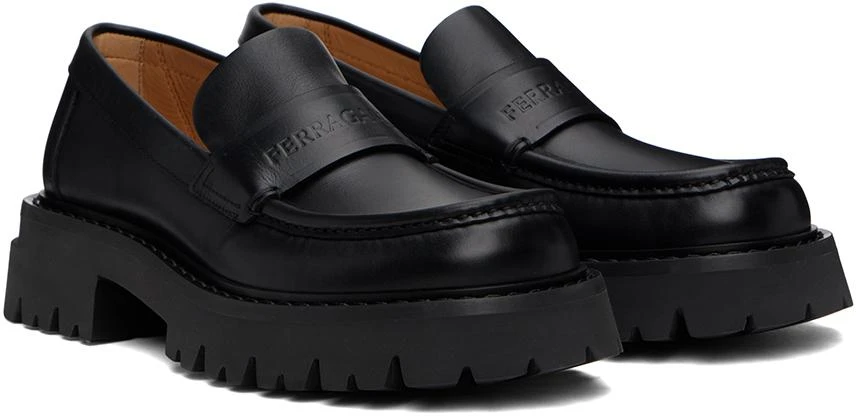 Salvatore Ferragamo Black Chunky Loafers 4