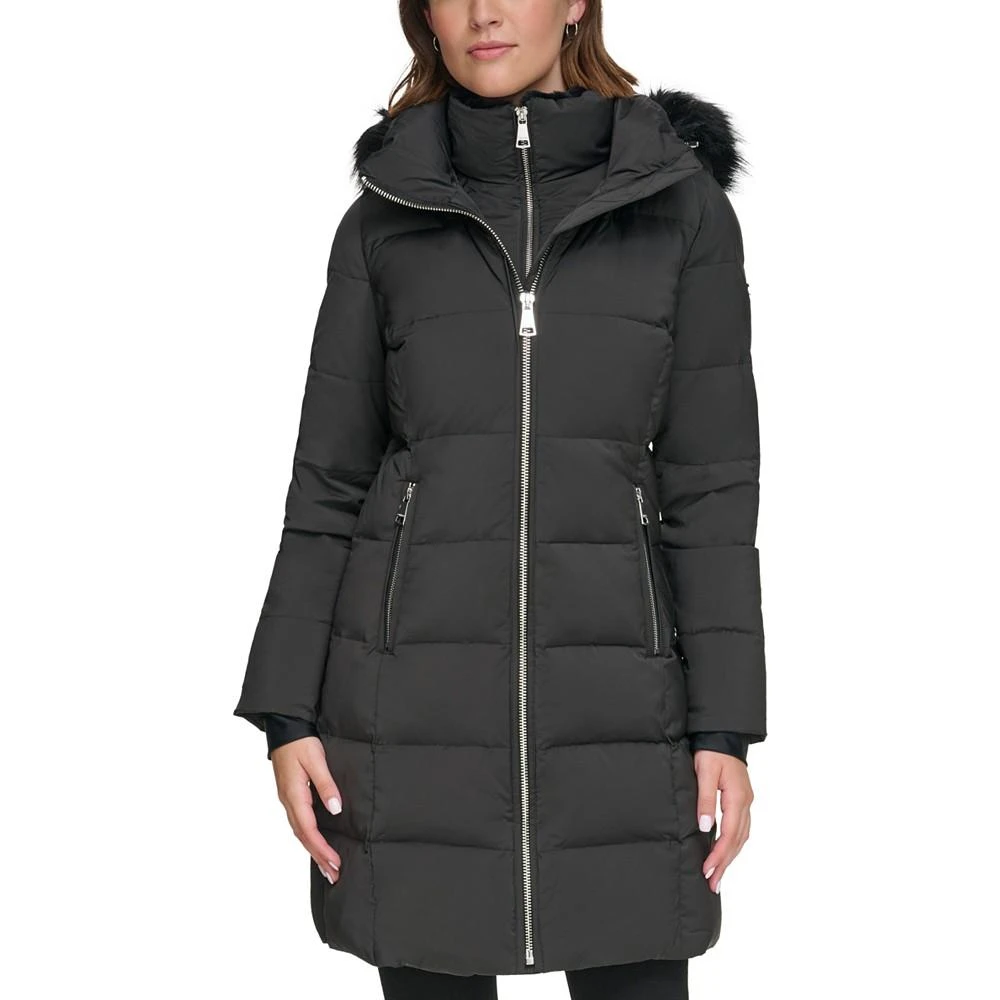 Calvin Klein Women's Faux-Fur-Trim Hooded Down Puffer Coat 1