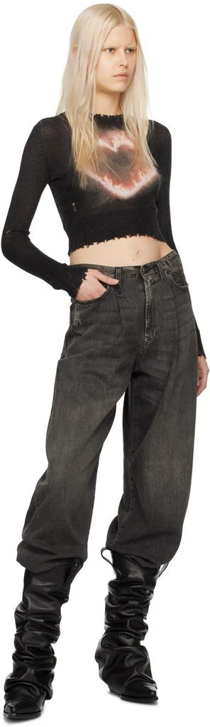 R13 Black Damon Pleated Jeans 4