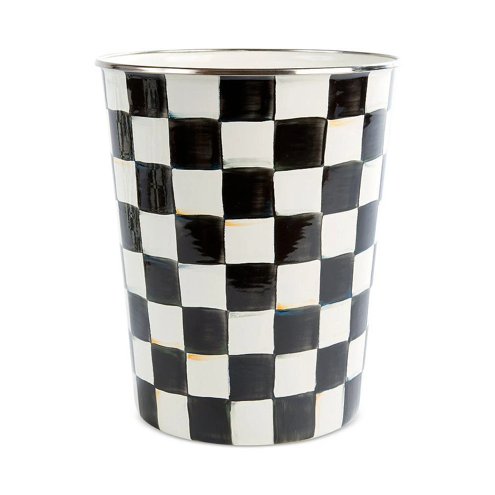 MacKenzie-Childs Courtly Check Enamel Waste Bin 1