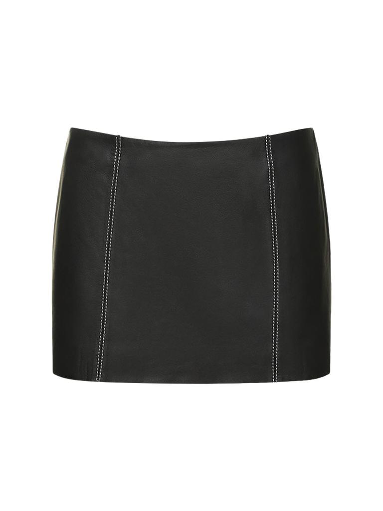 REFORMATION Veda Veranda Low Rise Leather Mini Skirt