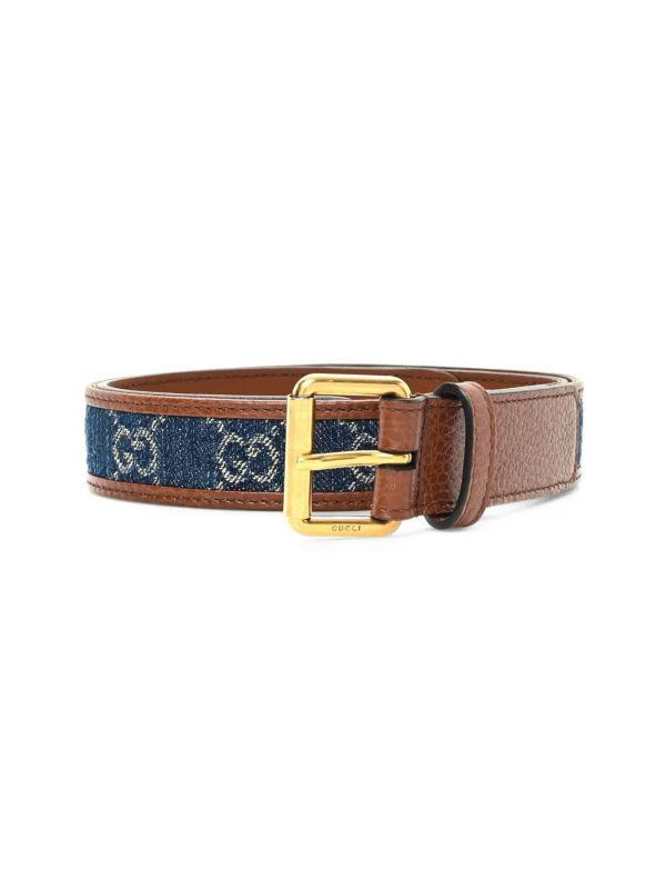 Gucci GG Denim & Leather Grain Belt 1