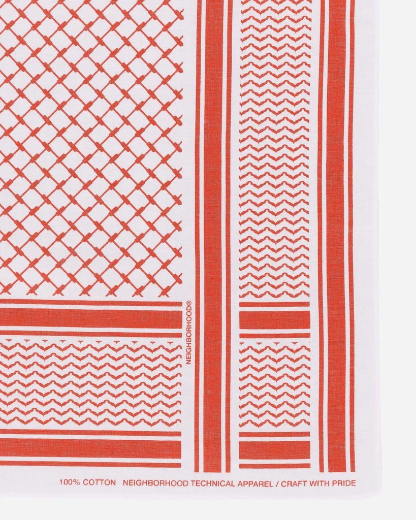 NEIGHBORHOOD Shemagh Pattern Bandana White / Red 6