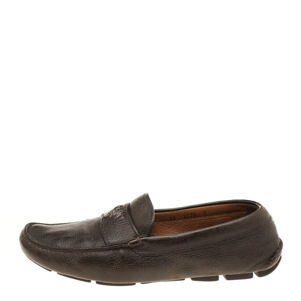 Prada Prada Dark Brown Leather Penny Slip On Loafers Size 41 2