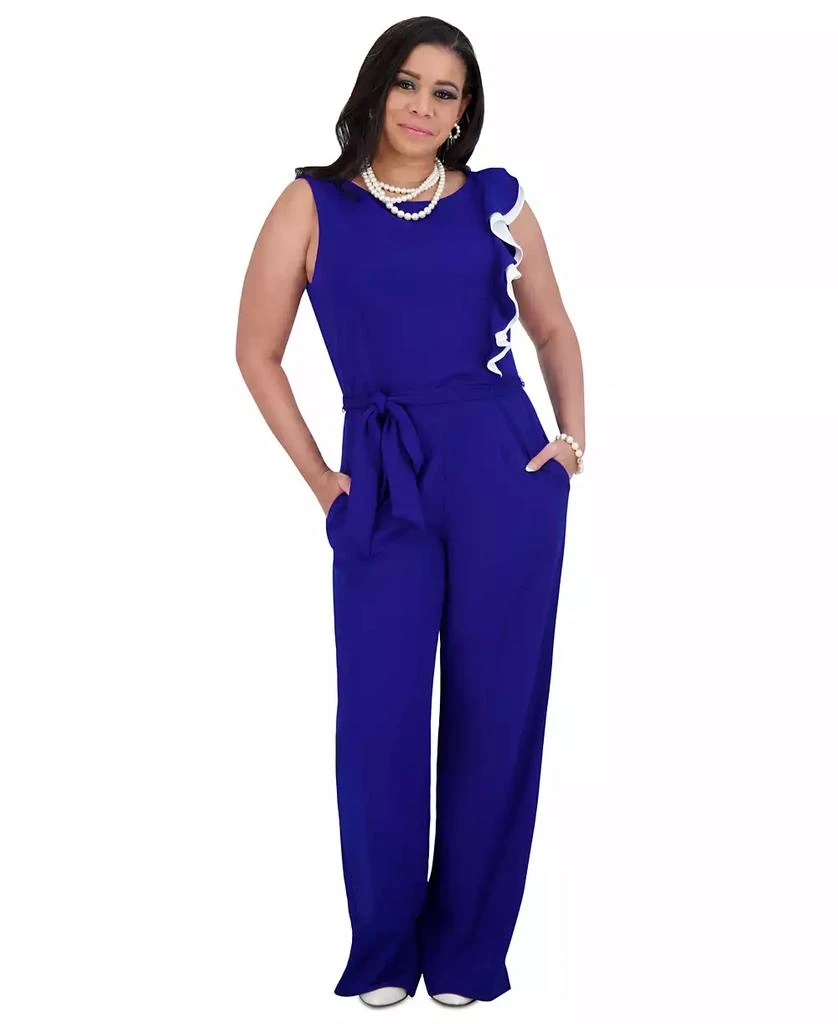 Kasper Women's Ruffle-Shoulder Sleeveless Jumpsuit 1