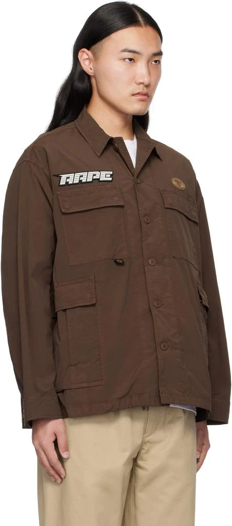 AAPE by A Bathing Ape Brown Moonface Logo Multi-Pocket Shirt Jacket 2