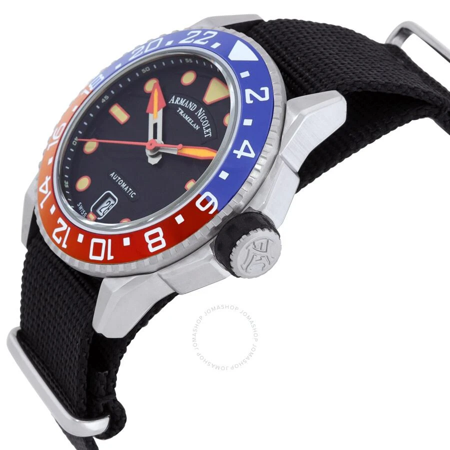 Armand Nicolet JSH GMT Automatic Black Dial Men's Watch A487RGN-NO-BN22481AANN 2