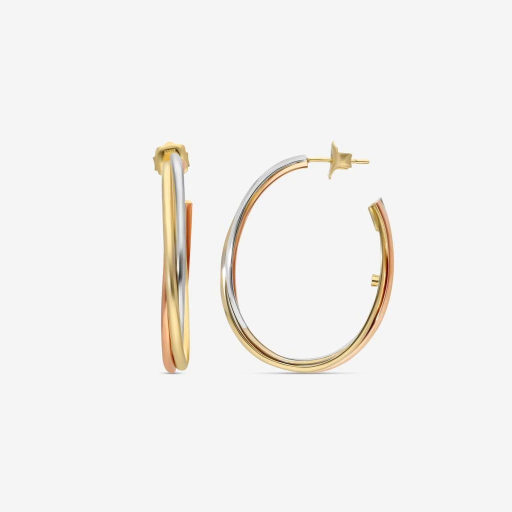 Roberto Coin Roberto Coin 18K Yellow, White & Rose Gold Hoop Earrings 262764AZER00 3
