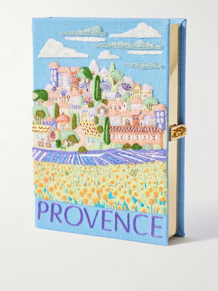 Olympia Le-Tan Provence Embroidered Appliquéd Canvas Clutch